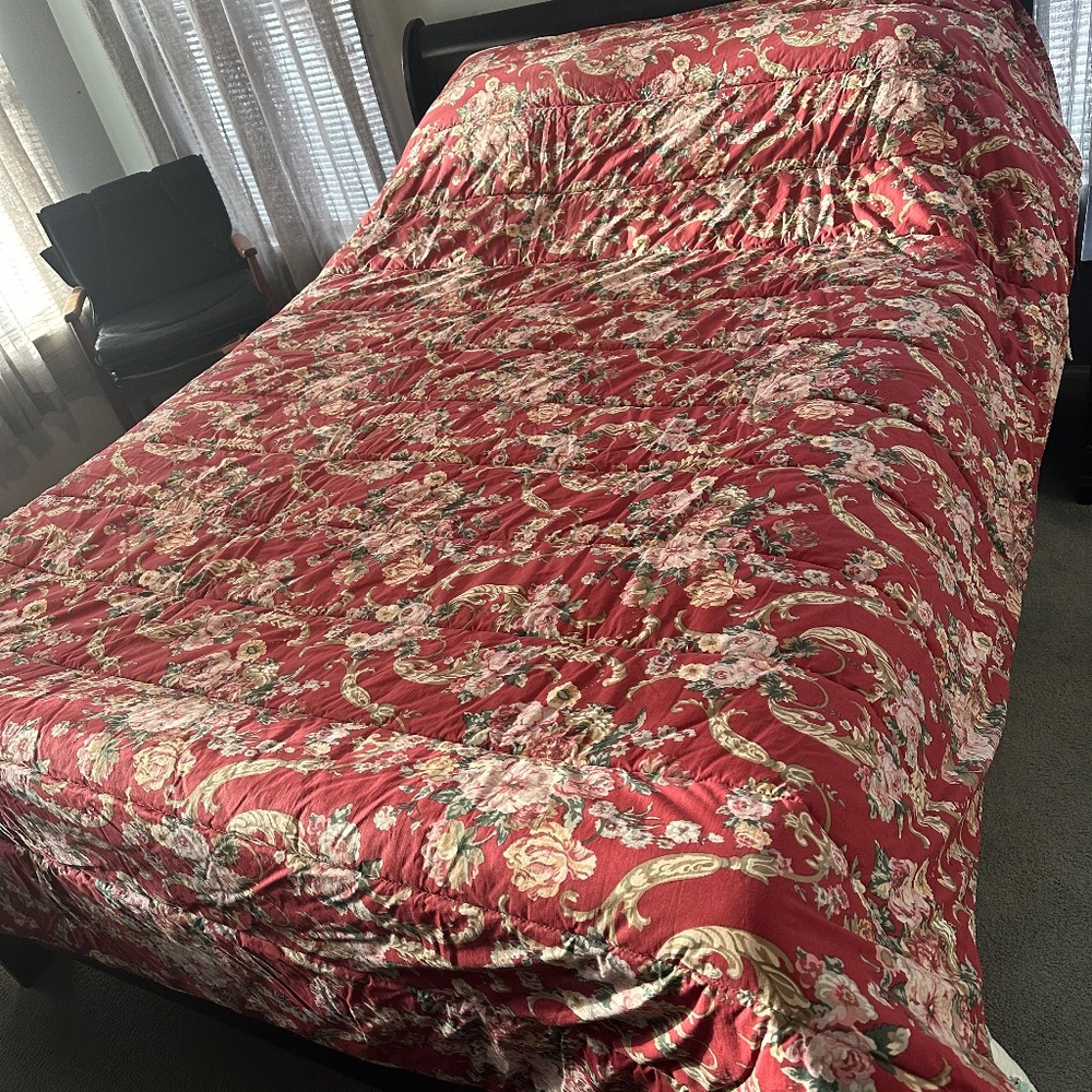 Vintage Ralph Lauren Danielle Marseilles Floral Ruffled king Size Bedding Bundle